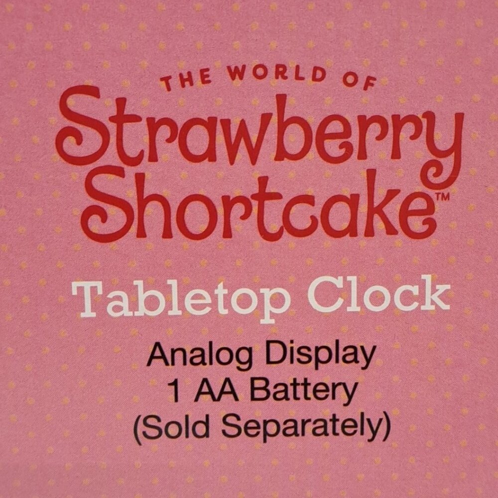Strawberry Shortcake 9" Analog Display Battery Operated Tabletop Clock - Picture 4 of 6